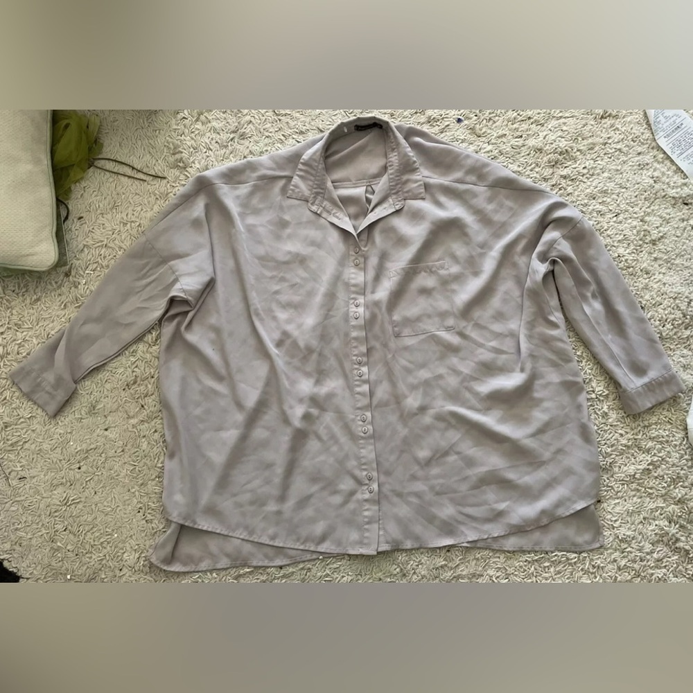 JAPONICA clay gray dolman long sleeve wide shirt top blouse medium large m l m/l